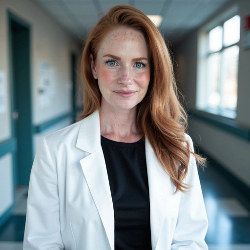 Susie Branagan in a white coat